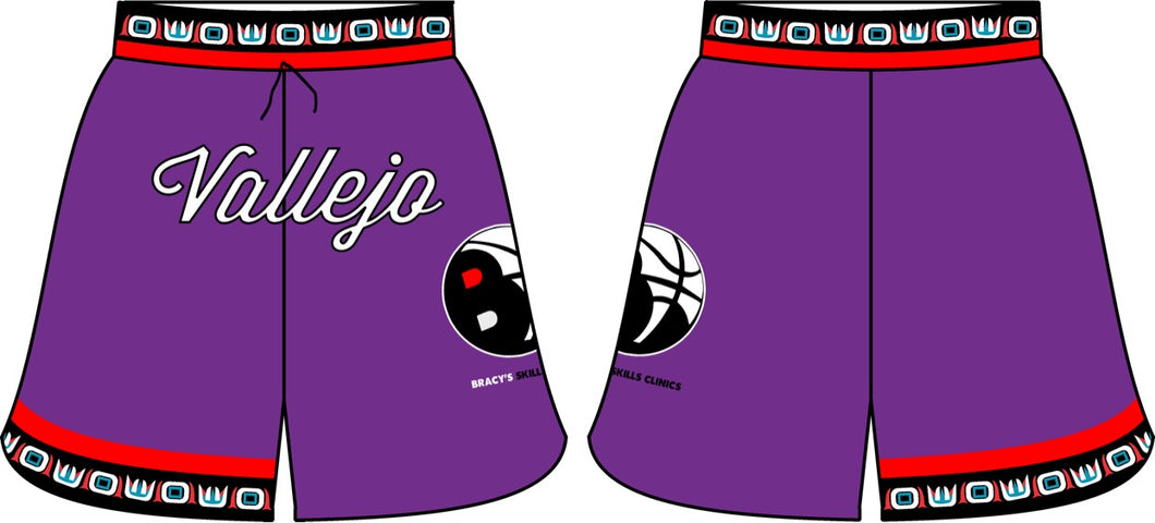 Purple Vallejo Grizzlies Shorts